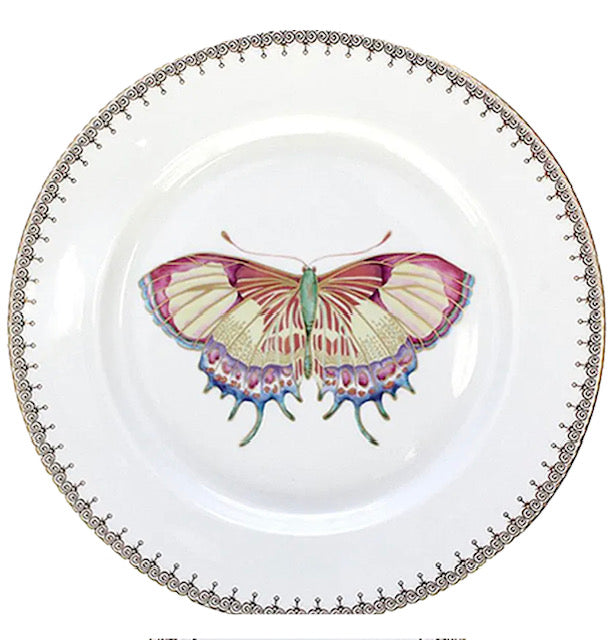 Mottahedah Golden Tear Drop Butterfly Dessert Plate