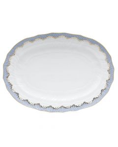 Herend Fish Scale Light Blue Oval Platter