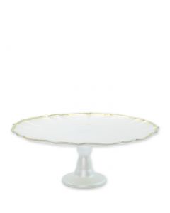 Vietri Baroque White Glass Cake Stand