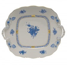 Herend Chinese Bouquet Blue Square Cake Plate