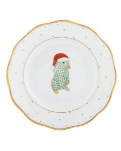 Christmas Santa Bunny Dessert Plate by Herend