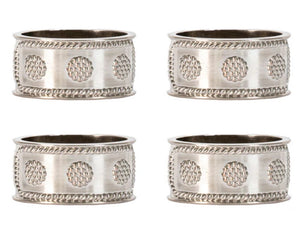 Juliska Berry and Thread Napkin Ring Silver Set of 4