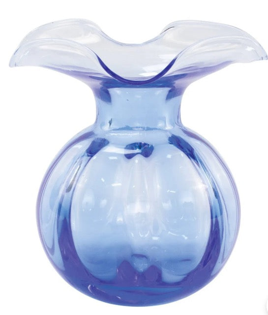 Vietri Hibiscus Vase Cobalt/Clear Medium