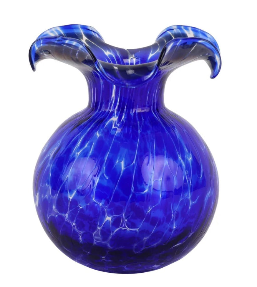 Vietri Hibiscus Cobalt Tortoise Bud Vase