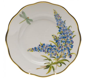 Herend American Wildflower Texas Bluebonnet Salad Plate