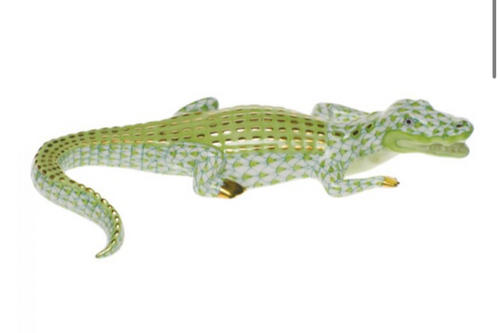 Herend Small Alligator in Key Lime