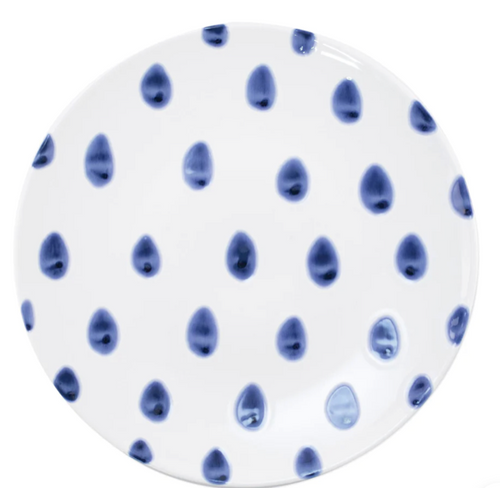 Vietri Santorini Blue Dot Dinner Plate