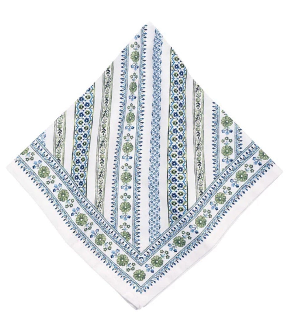 Juliska Seville Stripe Napkin Green
