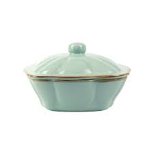 Vietri Italian Baker Covered Casserole Aqua