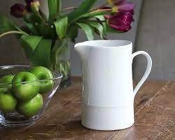 Blue Pheasnt White Pitcher