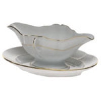 Herend Golden Edge Gravy Boat w/Stand