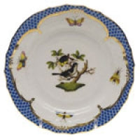 Herend Rothschild Bird Blue Border Bread & Butter Plate
