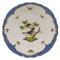 Herend Rothschild Bird Blue Border Dinner Plate