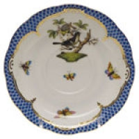 Herend Rothschild Bird Blue Border Saucer
