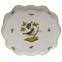 Herend Rothschild Bird Scalloped Tray