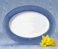 Mottahedeh Blue Lace Oval Serving Platter