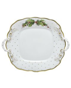 Whinter Shimmer by Herend Square Cake Plate with Handles