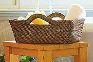 Calaisio Rattan Rectangular Basket w/Handles