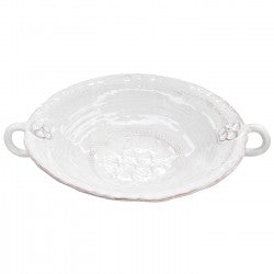 Vietri Belleza White Large Handled Bowl