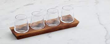 Simon Pearce Ludlow Whisket Set with Wood Base