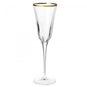 Vietri Optical Gold Champagne Flute