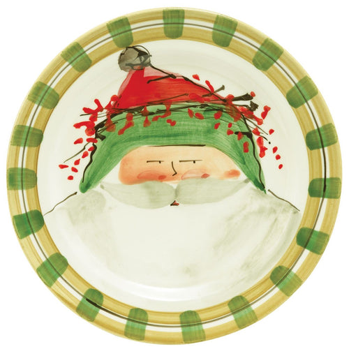 Vietri Old St. Nick Green Hat Dinner Plate