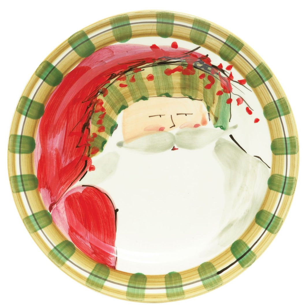 Vietri Old St. Nick Stripe Hat Dinner Plate