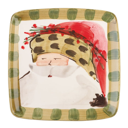 Vietri Old St. Nick Square Animal Hat Salad Plate