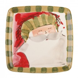 Vietri Old St. Nick Square Stripe Hat Salad Plate