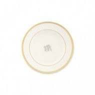 Pickard Signature Monogrammed White With Gold Rim Bread & Butter Plate
