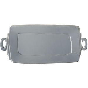 Vietri Lastra Handled Rectangular Platter in Gray